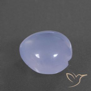 Calcédoine Violet clair bleuâtre naturelle Cœur, 3.82 ct, Transparent / Translucide
