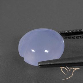 Calcédoine Violet clair bleuâtre naturelle Cœur, 3.82 ct, Transparent / Translucide