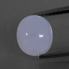 Calcédoine bleue naturelle coupe ovale, 3,23 ct, translucide