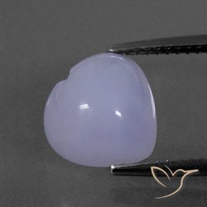 3.57ct Naturel Violet clair bleuâtre Calcédoine, Cœur, Transparent / Translucide
