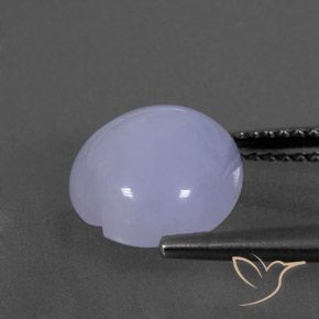 Calcédoine Violet clair bleuâtre naturelle Cœur, 3.57 ct, Transparent / Translucide