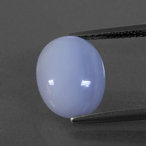 Calcédoine bleue naturelle coupe ovale, 3,97 ct, translucide