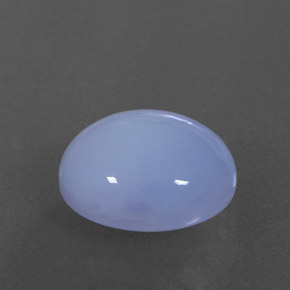 Calcédoine bleue naturelle coupe ovale, 4,96 ct, translucide