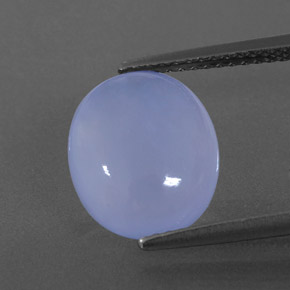 Calcédoine bleue naturelle transparent, 4,21 ct, transparent / translucide