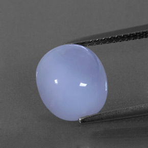 Calcédoine bleue naturelle coupe ovale, 3,64 ct, translucide