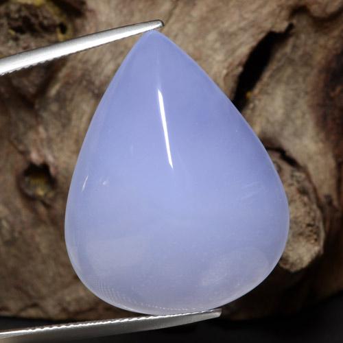 Calcédoine bleue naturelle en forme de poire, 36,25 ct, translucide