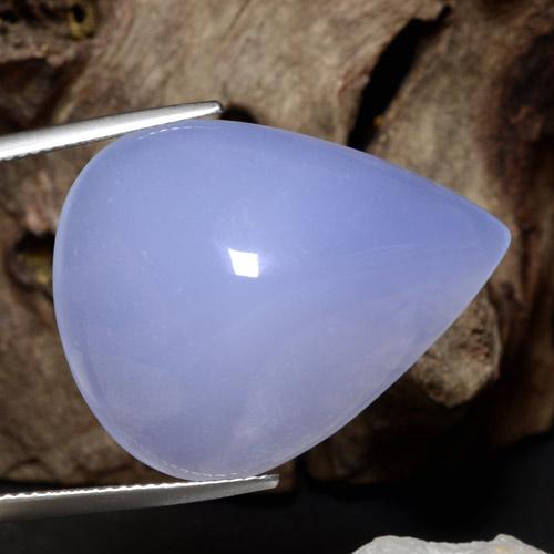 Calcédoine bleue naturelle en forme de poire, 36,25 ct, translucide