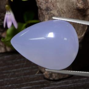 Calcédoine bleue naturelle en forme de poire, 33,78 ct, translucide