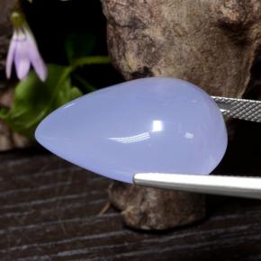 Calcédoine bleue naturelle en forme de poire, 33,78 ct, translucide