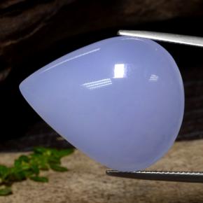 Calcédoine bleue naturelle en forme de poire, 34,26 ct, translucide