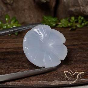 Calcédoine Violet Bleu naturelle Taille Fleur, 11.84 ct, Translucide
