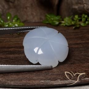 Calcédoine Violet Bleu naturelle Taille Fleur, 11.84 ct, Translucide