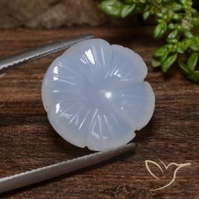 Calcédoine Bleu clair naturelle Taille Fleur, 12.46 ct, Translucide
