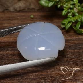 Calcédoine Bleu clair naturelle Taille Fleur, 12.46 ct, Translucide