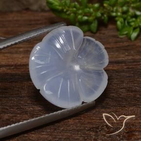 Calcédoine Bleu clair naturelle Taille Fleur, 9.24 ct, Translucide