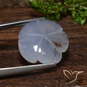 Calcédoine Bleu clair naturelle Taille Fleur, 9.24 ct, Translucide