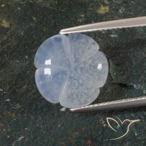 Calcédoine Bleu violacé léger naturelle Taille Fleur, 5.46 ct, Translucide