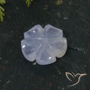 Calcédoine Bleu violacé léger naturelle Taille Fleur, 5.64 ct, Translucide