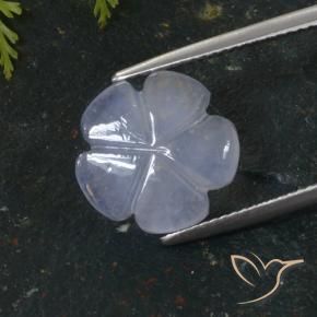 Calcédoine Bleu violacé léger naturelle Taille Fleur, 5.64 ct, Translucide