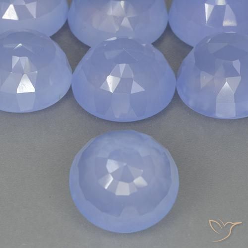 Calcédoine Bleu violacé naturelle Tour, 4.60 ct, Translucide
