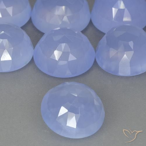 Calcédoine Bleu violacé naturelle Tour, 4.60 ct, Translucide
