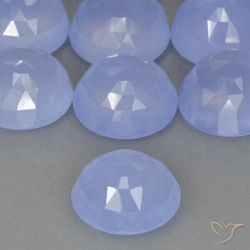 Calcédoine Bleu violacé naturelle Tour, 4.60 ct, Translucide