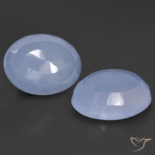 Achetez naturel 17.54ct Bleu violacé Calcédoine gems, Coupe ovale, En provenance Brésil chez GemSelect. En stock, livraison internationale!