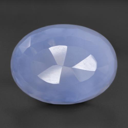 Calcédoine Bleu violacé naturelle Coupe ovale, 9.17 ct, Translucide
