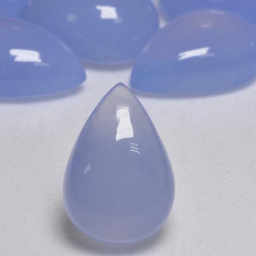 Calcédoine Bleu violacé naturelle En forme de poire, 4.49 ct, Translucide