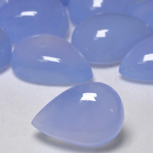Calcédoine Bleu violacé naturelle En forme de poire, 4.49 ct, Translucide