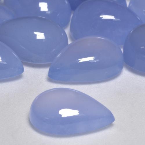 Calcédoine Bleu violacé naturelle En forme de poire, 4.49 ct, Translucide