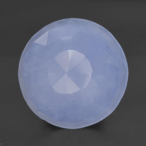 Calcédoine bleue naturelle coupe roude, 5,57 ct, translucide