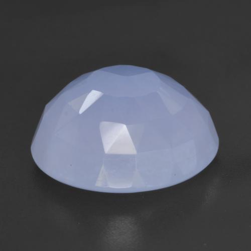 Calcédoine bleue naturelle coupe roude, 5,57 ct, translucide