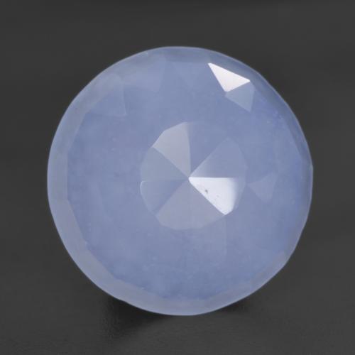 Calcédoine bleue naturelle coupe roude, 5,57 ct, translucide