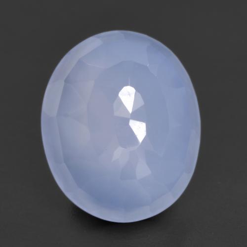 Calcédoine bleue naturelle coupe ovale, 4,26 ct, translucide