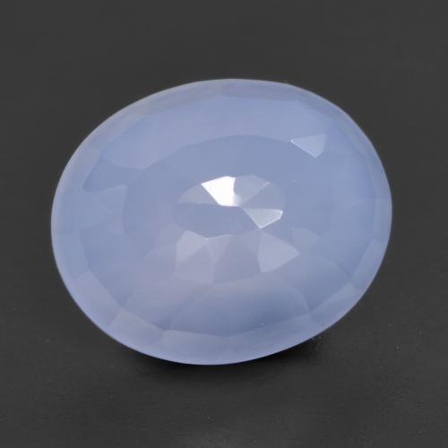 Calcédoine bleue naturelle coupe ovale, 4,26 ct, translucide