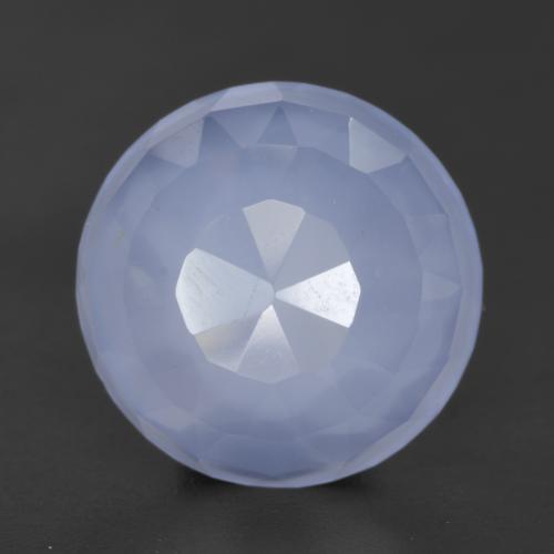 Calcédoine Bleu violacé naturelle Coupe roude, 5.69 ct, Translucide