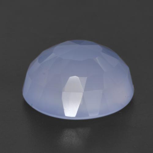 Calcédoine Bleu violacé naturelle Coupe roude, 5.69 ct, Translucide