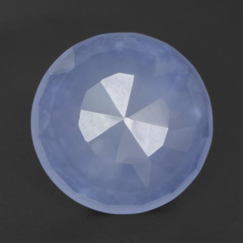 Calcédoine Bleu violacé naturelle Coupe roude, 4.42 ct, Translucide