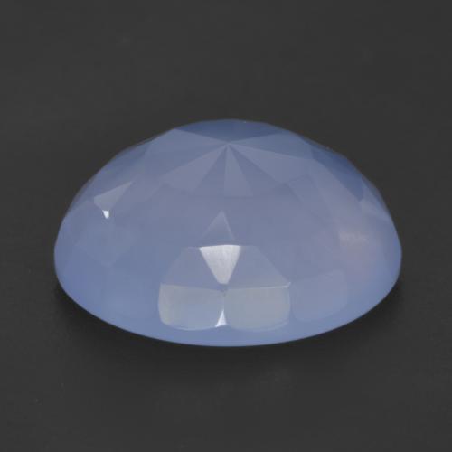 Calcédoine Bleu violacé naturelle Coupe roude, 4.42 ct, Translucide