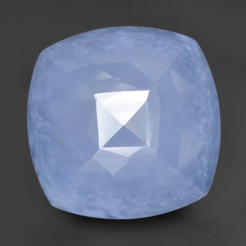 Calcédoine Bleu violacé naturelle Coupe coussin, 11.37 ct, Translucide