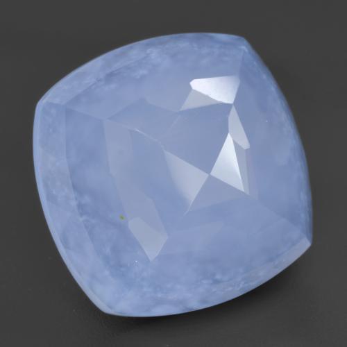 Calcédoine Bleu violacé naturelle Coupe coussin, 11.37 ct, Translucide