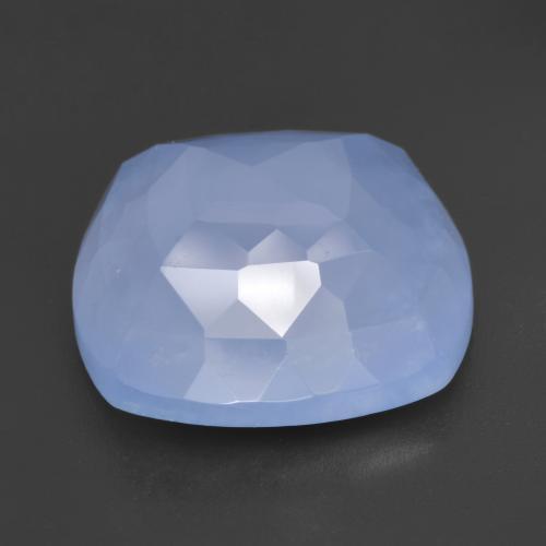 Calcédoine Bleu violacé naturelle Coupe coussin, 11.37 ct, Translucide