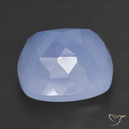 Calcédoine Bleu violacé naturelle Coupe coussin, 13.44 ct, Translucide