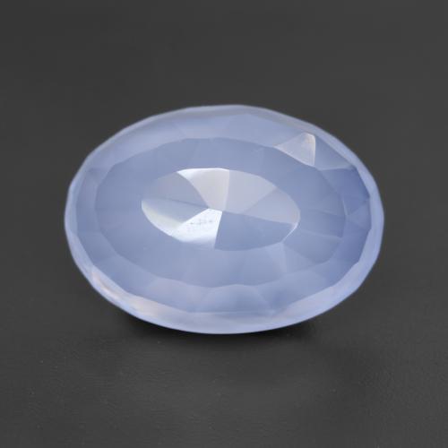 Calcédoine Bleu violacé naturelle Coupe ovale, 5.51 ct, Translucide