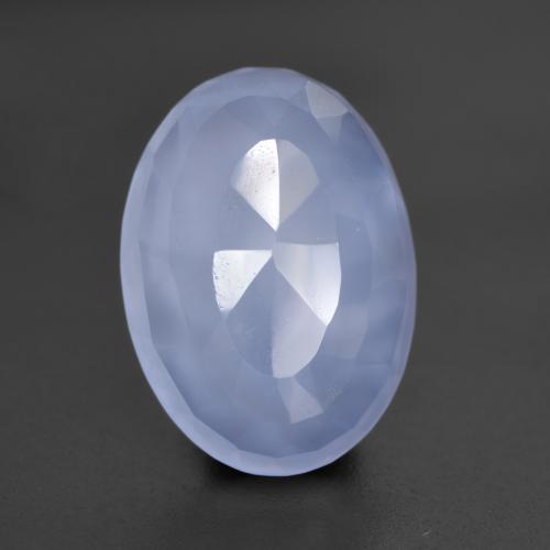 Calcédoine bleue naturelle coupe ovale, 4,85 ct, translucide