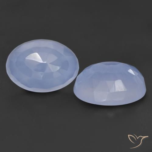 12.45ctw Naturel Bleu violacé Calcédoine, ovale, Translucide