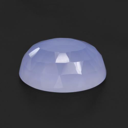 Calcédoine Violet Bleu naturelle Coupe ovale, 6.38 ct, Translucide