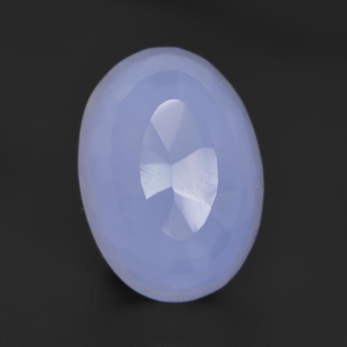 Calcédoine Violet Bleu naturelle Coupe ovale, 6.38 ct, Translucide