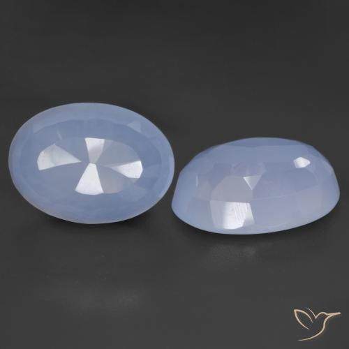 11.07ctw Naturel Bleu violacé Calcédoine, ovale, Translucide